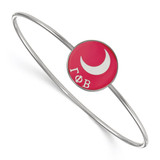 LogoArt Gamma Phi Beta Bracelet - Sterling Silver Rhodium-Plated Enameled Slip-on Bangle - SS049GPB-7
