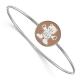 LogoArt Sigma Delta Tau Bracelet - Sterling Silver Rhodium-Plated Enameled Slip-on Bangle - SS049SDT-7