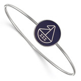 LogoArt Sigma Sigma Sigma Bracelet - Sterling S. Rhodium-Plated Enameled Slip-on Bangle - SS049SSS-7