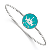 LogoArt Zeta Tau Alpha Bracelet - Sterling Silver Rhodium-Plated Enameled Slip-on Bangle - SS049ZTA-7