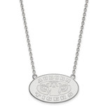 Sterling Silver Rhodium-Plated LogoArt Auburn Tigers Large Pendant 18 Inch Necklace