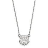 LogoArt University of Georgia Necklace - Sterling Silver Rhodium-Plated Bulldog Small Pendant 18 Inch, 13 mm Wide