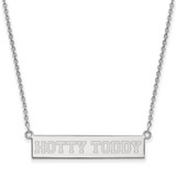 LogoArt University of Mississippi Necklace - Sterling Silver Rhodium-Plated Hotty Toddy Small Bar 18 Inch
