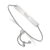 LogoArt University of Nebraska Bracelet - Sterling Silver Rhodium-Plated Huskers Small Bar Adjustable 9 Inch