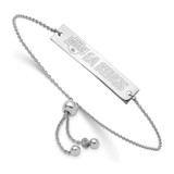 LogoArt Los Angeles Kings Bracelet - Sterling Silver Rhodium-Plated Name Bar Adjustable
