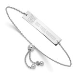LogoArt New York Rangers Bracelet - Sterling Silver Rhodium-Plated Name Bar Adjustable
