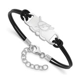LogoArt Tampa Bay Lightning Bracelet - Sterling Silver Rhodium-Plated Hockey Stick Leathe