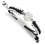 LogoArt University of North Carolina Bracelet - Stainless Steel N-C Adjustable Cord