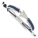 LogoArt Villanova University Bracelet - Stainless Steel Letter V Adjustable Cord