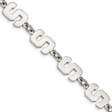LogoArt Michigan State University Bracelet - Stainless Steel Letter S Links 7 Inch with 1.5 Inch Extender