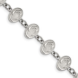Stainless Steel LogoArt Penn State University Lion Link 6.75 Inch Bracelet with 1.5 Inch Extender