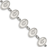 LogoArt University of Georgia Bracelet - Stainless Steel Letter G Link 7.75 Inch with 1.5 Inch Extender