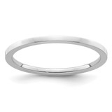 Rhodium-Plated 10K White Gold 1.2 mm Flat Polished Stackable Band Ring