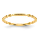 10K Yellow Gold 1.2 mm Milgrain Stackable Band Ring
