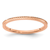 10K Rose Gold 1.2 mm Criss-Cross Pattern Stackable Band Ring