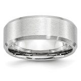 Chisel Cobalt Beveled Edge Satin 8 mm Wedding Band, Brushed