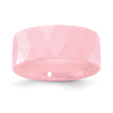 Ceramic Pink Faceted 8 mm Polished Wedding Band, 8 mm Wide
