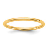 14K Yellow Gold 1.5 mm Lightweight Comfort Fit Wedding Band, Domed