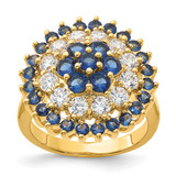 Kennedy Gold-Tone Crystal Bullseye Ring, 2.7 mm