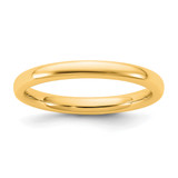 14K Yellow Gold 2.5 mm European Comfort Fit Wedding Band, Domed