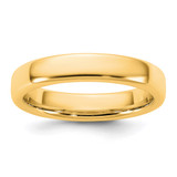 14K Yellow Gold 4 mm European Comfort Fit Wedding Band, Domed