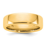 14K Yellow Gold 6 mm European Comfort Fit Wedding Band, Domed