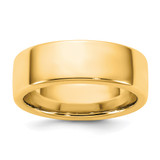 14K Yellow Gold 7 mm European Comfort Fit Wedding Band, Domed