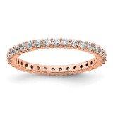 14K Rose Gold Polished Shared Prong 0.5ct Diamond Eternity Band