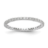 Rhodium-Plated 14K White Gold 0.5ct Lab-Grown Diamond Shared Prong Eternity Band