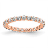 14K Rose Gold Polished Shared Prong Diamond Eternity Band