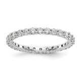 Rhodium-Plated 14K White Gold Lab-Grown Diamond Shared Prong Eternity Band - ET0001-100-WLG