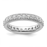 Rhodium-Plated 14K White Gold Polished Vintage Diamond Eternity Band - ET0002-100-W4
