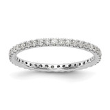 Rhodium-Plated 14K White Gold Lab-Grown Diamond Shared Prong Eternity Band - ET0005-050-WLG