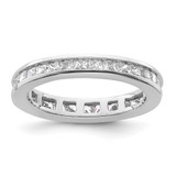 Rhodium-Plated 14K White Gold Polished Channel-Set Princess Diamond Eternity Band - ET0010-100-W4
