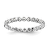 Rhodium-Plated 14K White Gold Polished Bezel Set Diamond Eternity Band - ET0011-033-W4