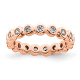 Rhodium-Plated 14K Rose Gold Polished Bezel-Set Diamond Eternity Band - ET0011-050-R4
