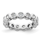 Rhodium-Plated 14K White Gold Polished Bezel-Set Diamond Eternity Band - ET0011-100-W4