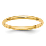 Gold-Tone Sterling Silver 2 mm Half-Round Band Ring