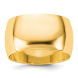 14K Yellow Gold 11 mm Half Round Wedding Band