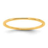 14K Yellow Gold 1 mm Lightweight Half Round Wedding Band