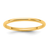 14K Yellow Gold 1.5 mm Lightweight Half Round Wedding Band
