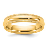 14K Yellow Gold 4.5 mm Milgrain Comfort Fit Wedding Band, Half Round