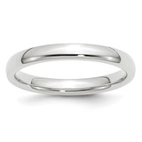 Platinum 3 mm Comfort-Fit Wedding Band, Domed