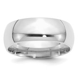 Sterling Silver Rhodium-Plated 8 mm Comfort Fit Wedding Band, Domed