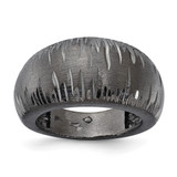Ruthenium-Plated Sterling Silver Ruthenium-Plated Brushed & Diamond-Cut Ring
