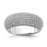 Rhodium-Plated Sterling Silver & Cubic Zirconia Brilliant Embers Polished Ring