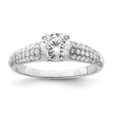 Brilliant Embers Sterling Silver Rhodium-Plated 53 Stone Micro Pavé Cubic Zirconia Ring, 2 mm