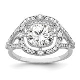 Brilliant Embers Sterling Silver Rhodium-Plated 51 Stone Fancy Micro Pavé Cubic Zirconia Ring