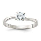 Sterling Silver Cubic Zirconia Ring, 2 mm - QR1003