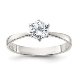 Sterling Silver Cubic Zirconia Ring, 3 mm
